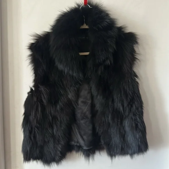 Adrienne Landau Fox Black Furn Vest